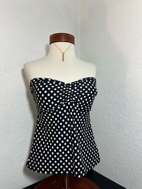Norma Kamali Swimwear Retro Polka Dots Corset Top Size L